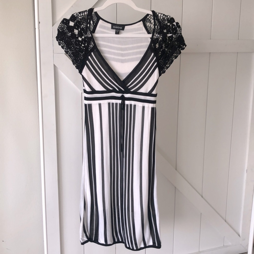 Bebe black and white dress..